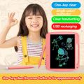 Rechargeable LCD writing pad 9-inch handwriting drawing board with tylus lock button. 