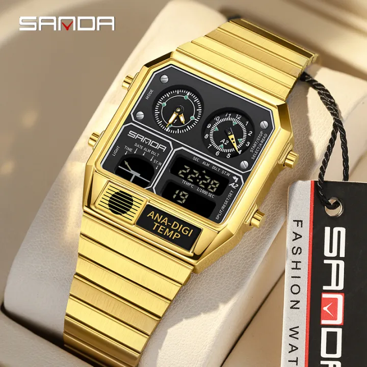 Sanda%20Retro%20Trendy%20Punk%20Dual%20Display%20Luminous%20Waterproof%20Electronic%20Quartz%20Men's%20Watch%20SD3192-3%20-%20Image%203