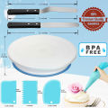 117Pcs Cake Decorating Tool Kit Baking Fondant Supplies Turntable Bag Tip Spatula. 