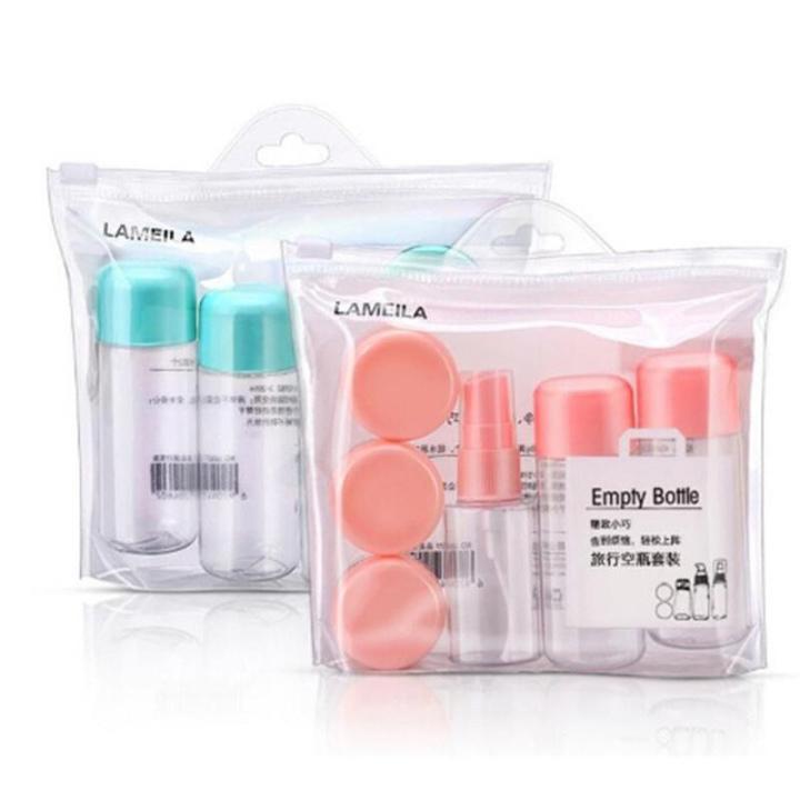 8Pcs/Set Mini Makeup Transparent Travel Kit