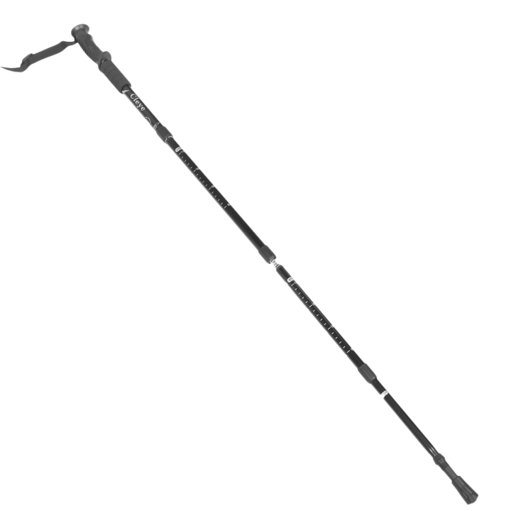 Hiking Stick (black) Retractable Walking Portable Trekking Pole Adjustable Telescopic Nonslip Light Damping Outdoor Folding