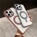 HOCE Luxury Glitter Magnetic Phone Cases For iPhone 16 15 14 13 12 11 Pro Max MagSafe Case Diamond Camera Protector Plating Shockproof Bumper Soft Clear Back Cover.