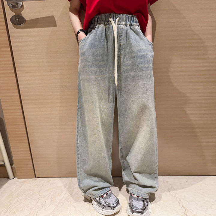 Girls%20summer%20short%20sleeve%20wide-leg%20jeans%20set%20for%20middle%20and%20big%20children%20fashionable%20foreign%20style%20summer%20pants%20for%20girls%20Korean%20summer%20dress%20-%20Image%207