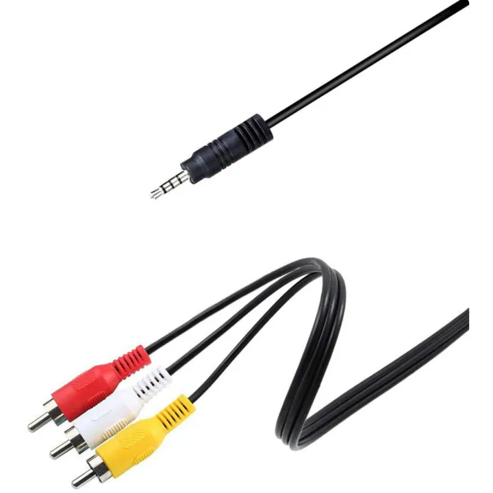 3 RCA Composite Male to 3.5mm Audio Video AV Cable for DVD, Android TV Box