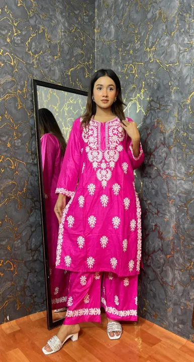 Lucknow%20Embroidery%20Work%20Readymade%202-pcs%20Short%20Kmeez%20%20Salwar%20Kameez%20For%20Women%20D-02%20-%20Image%203