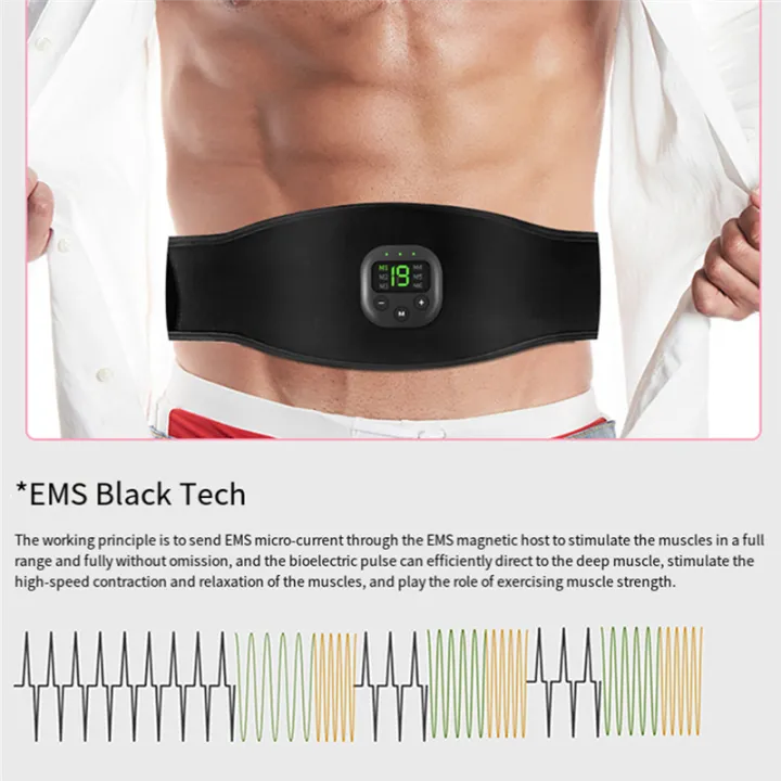 EMS%20Electric%20ABS%20Abdominal%20Belt%20Smart%20Body%20Massager%20Fitness%20Massage%20Belts%20Equipment%20Black%20for%20Home%20Gym%20-%20Image%202