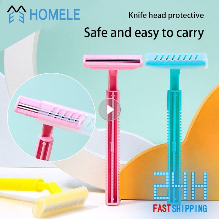 Stainless Steel Safety Razor Double-layer Razor With Replacement Head T-shaped Rake Knife Cartoon Razor Face Blades Shaving