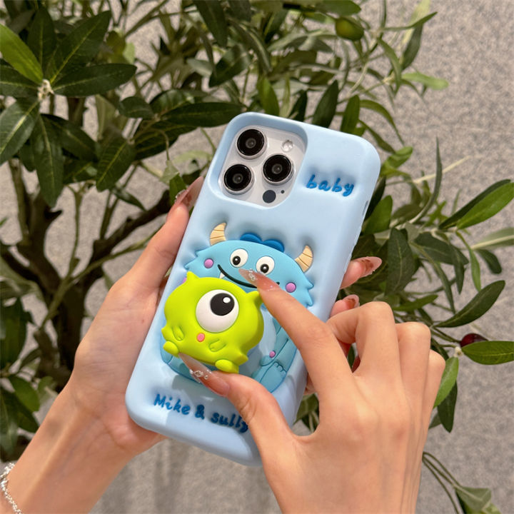 Cartoon%20cute%20three-dimensional%20little%20monster%20comes%20with%20stand,%20personalized%20Case%20for%20iPhone%2016%2015%20Pro%20Max%2014%2013%2012%20Pro%2011%20Soft%20Cover%20-%20Image%204