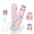 Electric Shaver for Women Waterproof Wet & Dry Hair Razors 2 in 1 Double Head Dual Bikini Hair Trimmer Detachable Head Shaver.