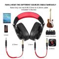 OneOdio A71 Over Ear Headphones with 90° Rotatable Housing, DJ Headphones with Share Port, Wired Bass Headphones with 40mm Driver, Wired Stereo Headphone for Monitoring, Recording, Mixing with mic (red).