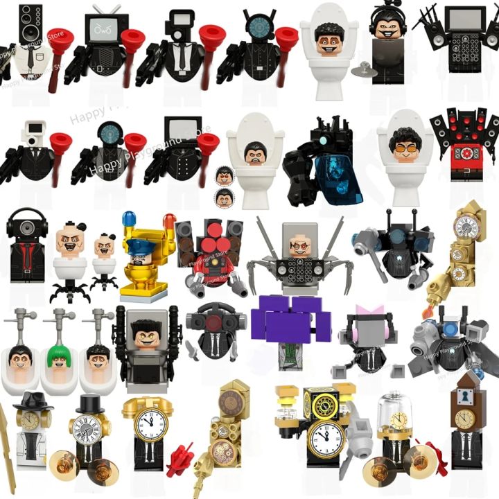 New Mini Skibidi Toilet Figure Anime Block Toys TvMan Plus Titan Cameraman Speakerman Bricks Model Toy For Kid Birthday Gifts