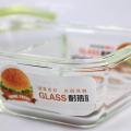 Lock Glass Lunch Box【Compartment lunch boxes】Heat-Resistant Bento Box for Separated Microwave Oven Same Crisper Set. 