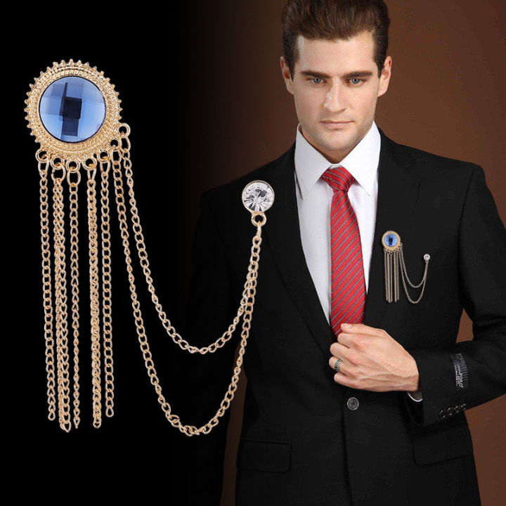 Tassel Rhinestone Brooch For Men & Women Fashion Accessories