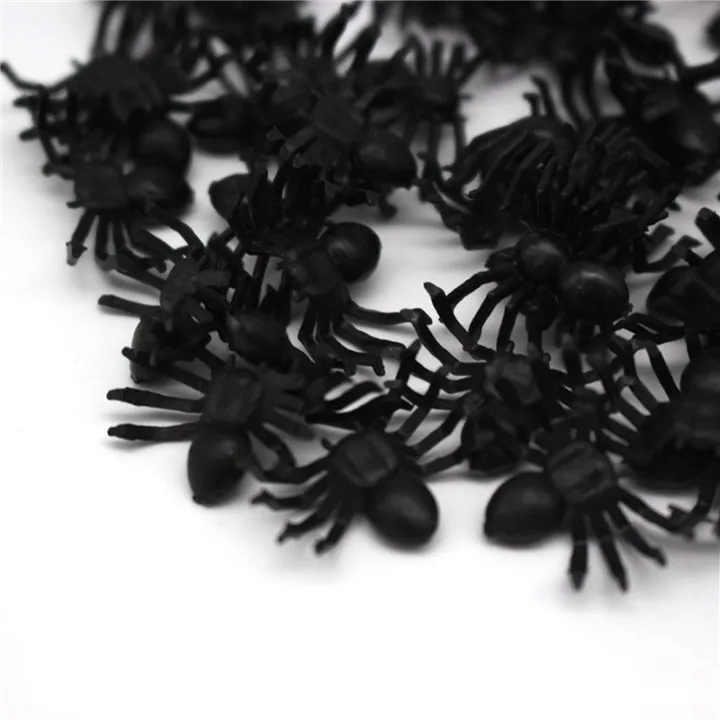 150X%20Plastic%20Black%20Spider%20Trick%20Toy%20Halloween%20Haunted%20House%20Prop%20Decor%20-%20Image%207