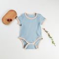 0-2 Years Babany bebe New Unisex Romper For Babies Clothes Short Sleeve Solid Color Splicing And Contrasting Colors Romper. 