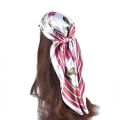 2023 New Rose Pattern Four Seasons Universal Fashion 90 Color Ding Large Square Scarf Headband Scarf Silk. 