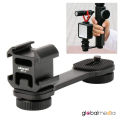 Ulanzi PT-3 Triple Cold Shoe Gimbal Microphone Mount Extenstion Global Media Bar 1/4 inch Adapter Video Light Microphone Mount Compatible for DJI OM 4/OSMO Mobile3/Zhiyun Smooth 4 Feiyu Gimbal Stabilizer Action Camera Acessories. 