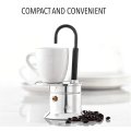 1 PCS 50ML Single Tube Moka Pot Spout Stovetop Italian Coffee Maker Aluminum Alloy Silver.