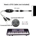USB MIDI Cable Adapter, USB Type A Male to MIDI Din 5 Pin In-Out Cable Interface with LED Indicator for Music Keyboard. 