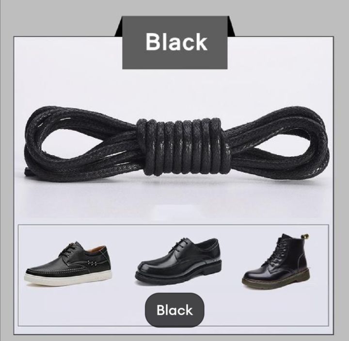 1 Pair Round Waxed Shoelaces For Shoes & Boots