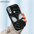Hontinga for OPPO A53 A33 A31 A5 A9 2020 A52 A92 Back Cover Luxury Silver Edge Lens Spider-Man Pattern Soft Liquid Silicone Phone Case.