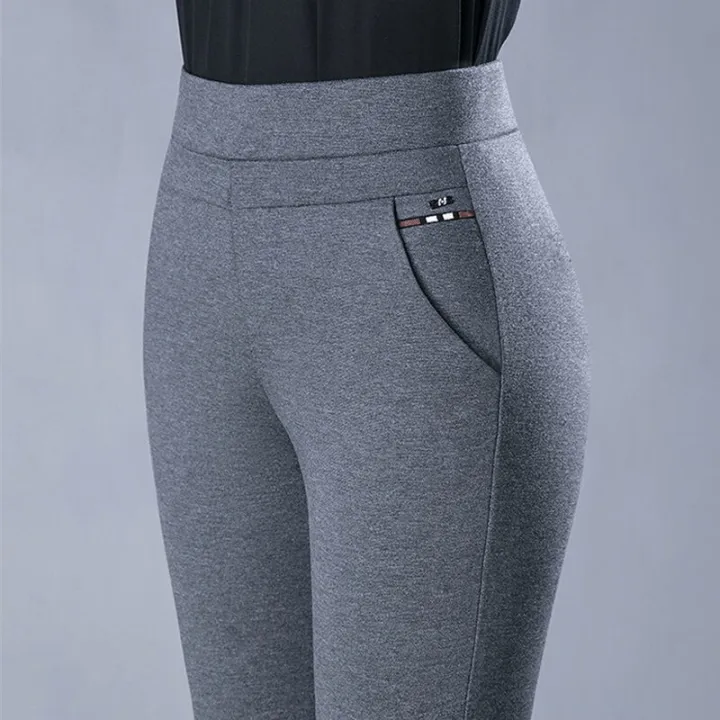 Spring%20Autumn%20Elegant%20High%20Waist%20Casual%20Stretch%20Slim%20Middle%20Aged%20Women%20Trousers%20Ladies%20Fashion%20All%20Match%20Black%20Gray%20Pencil%20Pants%20-%20Image%202