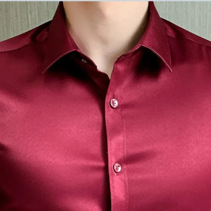Men's%20Luxury%20Navy%20Satin%20Dress%20Shirts%202023%20Brand%20New%20Slim%20Fit%20Long%20Sleeve%20Shirt%20for%20Men%20Business%20Casual%20Strech%20Chemise%20Homme%20-%20Image%203