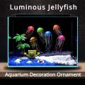 Artificial Swim Luminous Jellyfish Aquarium Decoration Silicone Odorless Plants Luminous Fish Tank Ornaments Landscape Supplies.