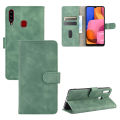 lthmy for Samsung Galaxy A20S Case Solid Color Leather Flip Cover Wallet Card Slots Casing Anti Falling Protect Cellphone Shell with Holder.