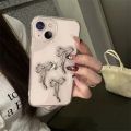 Aesthetics Stylish 3D Metal Bowknot Phone Case For iPhone 15 14 13 12 11 Pro Max Mini X XR 7 8 Plus SE Clear Cover Epoxy Shell.