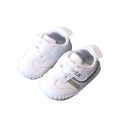 Baby soft soled walking 0-2 year old male female children's shoes, baby spring and autumn leather, small white shoes that won't fall off.