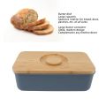 Butter Dish Minimalist Bread Box Sealed Design Large Capacity Modern Prevent Deformation with Wooden Lid for Kitchen. 