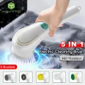Maytto Electric Cleaning Brush 5 in 1 Magic Brush El ect ric C or d le ss Cleaning for Tub and One Touch Operation & 5 Replaceable Brush Heads For Kitchen Bathroom Toilet Washbasin. 