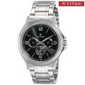 Titan 1698SM01 Black Dial Analog Watch For Men - Silver. 