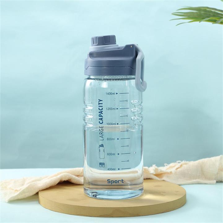 1.5L Sports Water Bottle Large Capacity High Temperature Resistant Transparent Plastic Cup Fitness Outdoor Eco-Friendly Portable Travel Space Cup