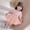 New Girls Summer Cute Dress Foreign Style Children's Short Sleeve Baby Girl Skirt Korean Princess Skirt Tide.