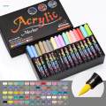 Acrylic Paint Markers Set Brush Tip Art Supplies, Acrylic Pens Waterproof Acrylic Paint Pens for Painting, Stone, Kids,Coloring, Brush Lettering. 