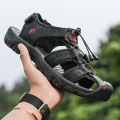 New Leather Sandals Men Outdoor Summer Casual Rubber Sandals PU Hiking Wading shoes. 