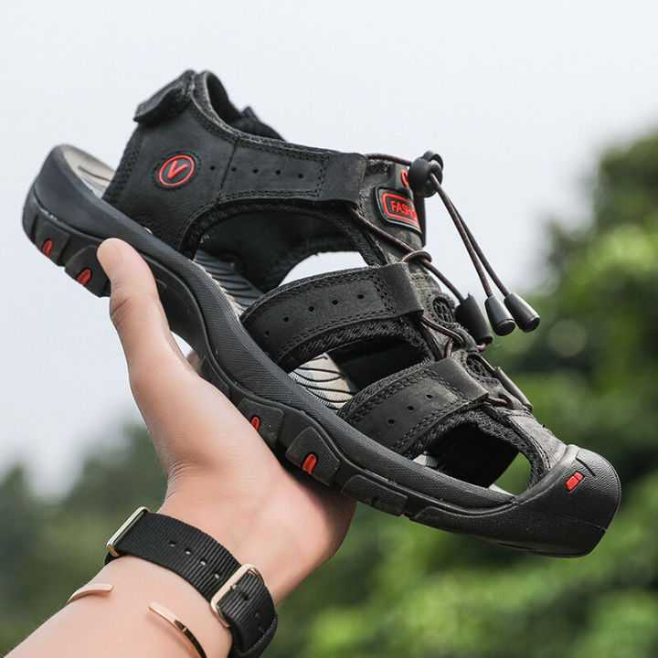 New%20Leather%20Sandals%20Men%20Outdoor%20Summer%20Casual%20Rubber%20Sandals%20PU%20Hiking%20Wading%20shoes%20-%20Image%207