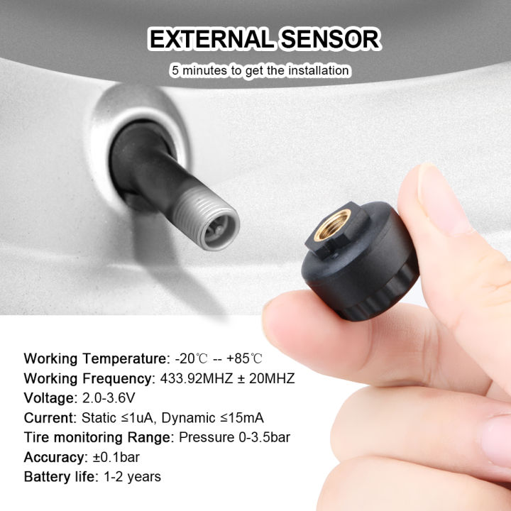 Tyre%20Pressure%20Monitoring%20System%20Universal%20Solar%20TPMS%20Car%20Accessories%20Digital%20LCD%20Display%20with%204%20External%20Sensors%20-%20Image%206