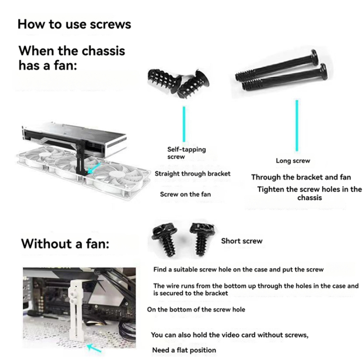 GPU%20Support%20Frame%20Adjustable%20GPU%20Brace%20Prevent%20Sagging%20Video%20Card%20Support%20Bracket%20for%20Chassis%2012cm%20Fan%20Position%20Black%20-%20Image%205