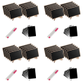 Mini Chalkboard Label Signs, 40 Pack Framed Easel Stand Wooden Blackboard for Buffet Food Signs, Wedding Place Cards. 