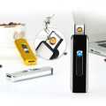 USB Electric Lighter Rechargeable Windproof Cigarette Lighters Smoking Tools Ultra-Thin Men's Gift. 