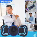 EMS Mini Neck Pulse Massager Electric LCD Display Stretcher EMS Mini Massager 2 pad.