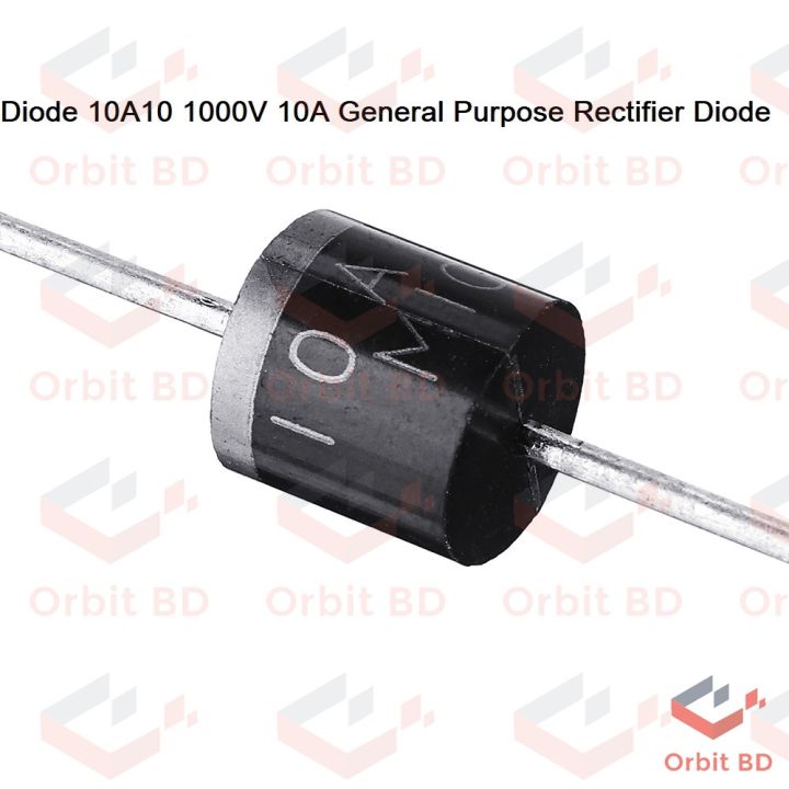 5Pcs-%20Diode%2010A10%201000V%201KV%2010A%20General%20Purpose%20Rectifier%20Diode%2010A10%20Silicon%20Junction%20Diode%20R-6%20Package%20-%20Image%202