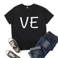 Combination Lo Ve Letter Print Couple T Shirt Short Sleeve O Neck Loose King Queen Tshirt Fashion Lovers Tee Shirt Tops Clothes. 