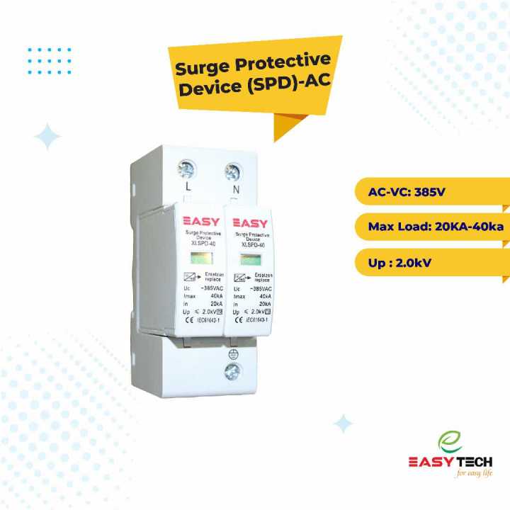 AC SPD 2P 20KA AC 275v 385V OEM House Lightning Surge Protector Protection Protective Low-voltage Arrester Device