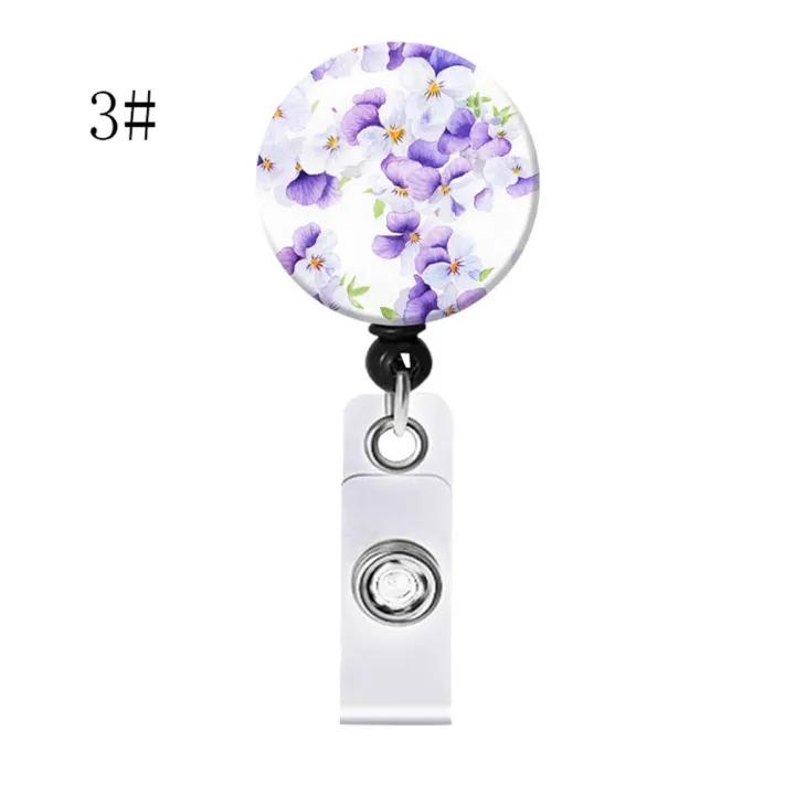 Badge%20Reel%20Clip%20Badge%20Holder%20Students%20Doctor%20ID%20Card%20Holder%20New%20Style%20Oil%20Painting%20Flower%20Cute%20Retractable%20Nurse%20-%20Image%204
