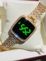 New Stylish LED/TOUCH Rose gold /Silver/gold color fashionable Diamond Card Stone women watch. 