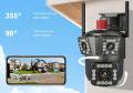 OUTDOOR V380 PRO 2lens 2 cameras 3 MOBILE SCREEN 6MP(2MP+2MP+2MP) 10XZOOM IP66 Wireless Camera.